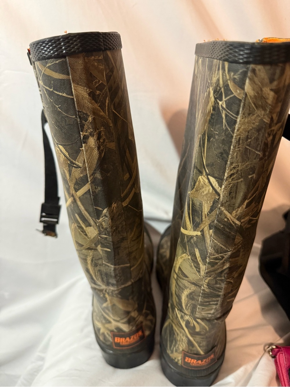 Brazos Work Force Men’s 12 Camo Rubber Hunting Boots Tall Mud